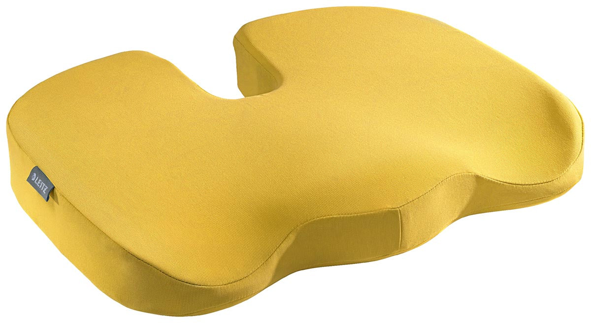 Leitz Ergo Cosy stoelkussen met wasbare hoes en geel ontwerp