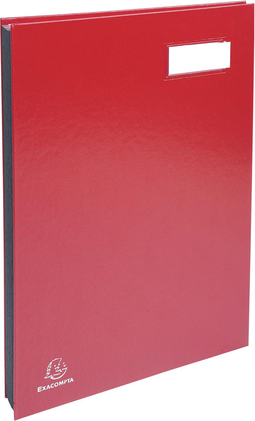 Exacompta handtekenmap voor ft 24 x 35 cm, uit karton overdekt met pvc, 20 indelingen, rood 8 stuks, OfficeTown