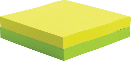 Pergamy notes, ft 76 x 76 mm, pak van 2, neon geel en neon groen 12 stuks, OfficeTown