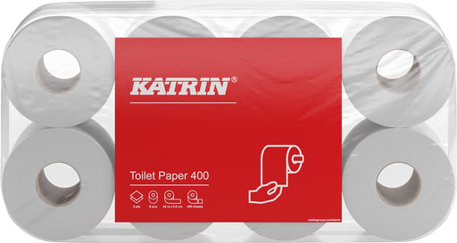 Katrin toiletpapier, 2-laags, 400 vel per rol, pak van 8 rollen 6 stuks, OfficeTown