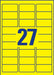 Avery afneembare neon etiketten ft 63,5 x 29,6 mm (b x h), doos van 675 stuks (25 vel van 27), neongeel 5 stuks, OfficeTown