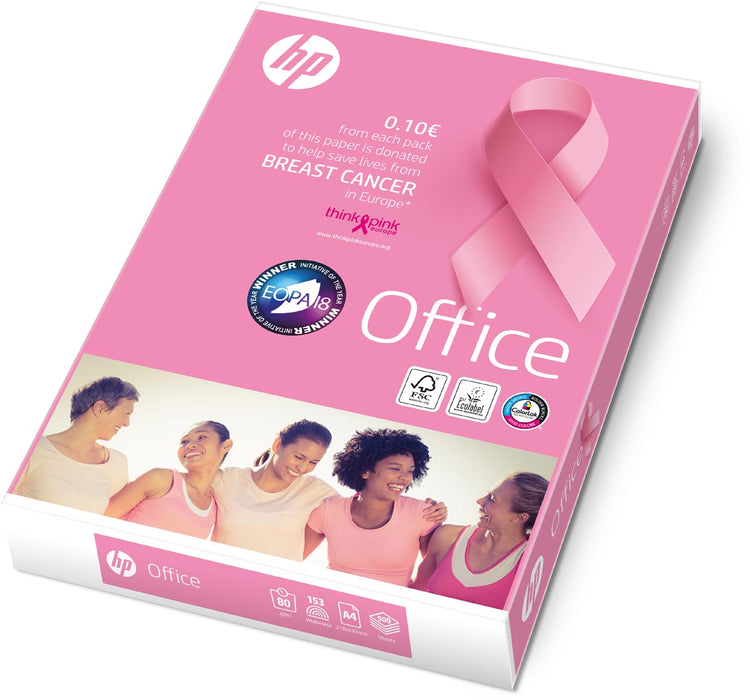 HP Office Roze Ream kopieerpapier, ft A4, 80 g, pak van 500 vel 5 stuks HP