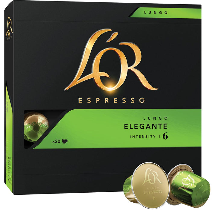 Douwe Egberts koffiecapsules L'Or Intensity 6, Lungo Elegante, pak van 20 capsules