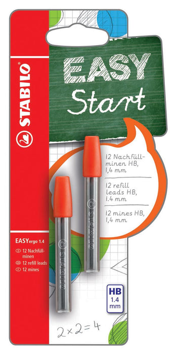 STABILO EASYergo potloodstift, 1,4 mm, blister van 2 kokers van 6 mines ->
