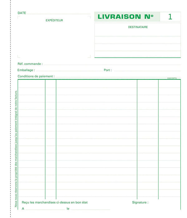 Exacompta leveringen, ft 21 x 18 cm, dupli (50 x 2 vel), Franstalig