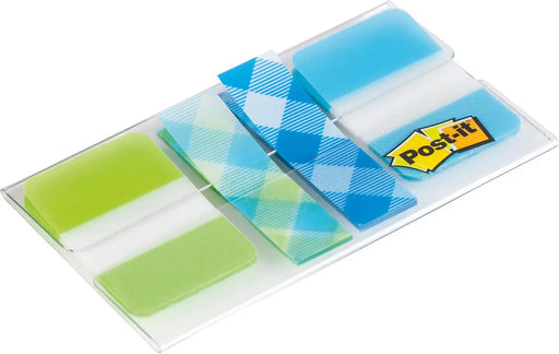 Post-It index om te klasseren en index met motief, ruitpatroon, 2 x 12 tabs en 2 x 20 tabs 6 stuks, OfficeTown