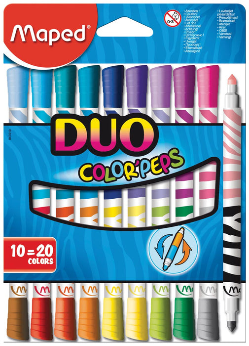 Maped Viltstift Color'Peps Duo, blister met 10 stuks