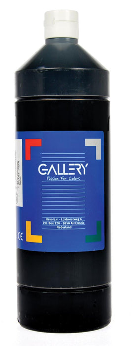 Galerij plakkaatverf, fles van 1 l, zwart