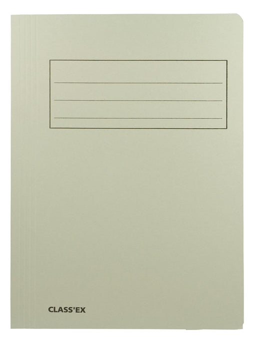 Class'ex dossiermap, 3 kleppen ft 23,7 x 34,7 cm (voor ft folio), grijs 50 stuks, OfficeTown