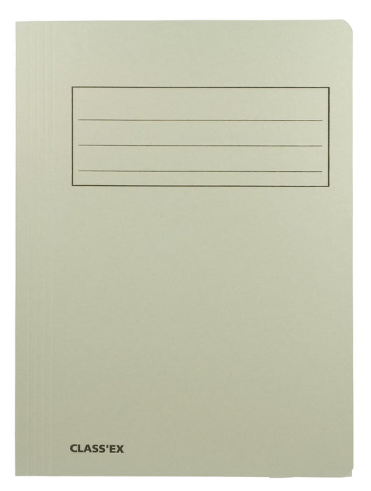 Klasse X Dossiermap, 3 kleppen ft 23,7 x 34,7 cm (voor ft folio), grijs met Blauwe Engel certificaat