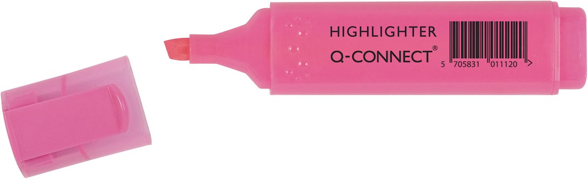 Q-CONNECT highlighter, roze met fluorescerende inkt