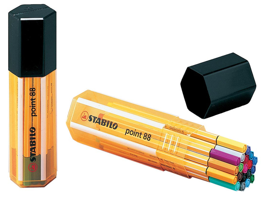 STABILO point 88 fineliner, Big Point box, 20 stuks in geassorteerde kleuren