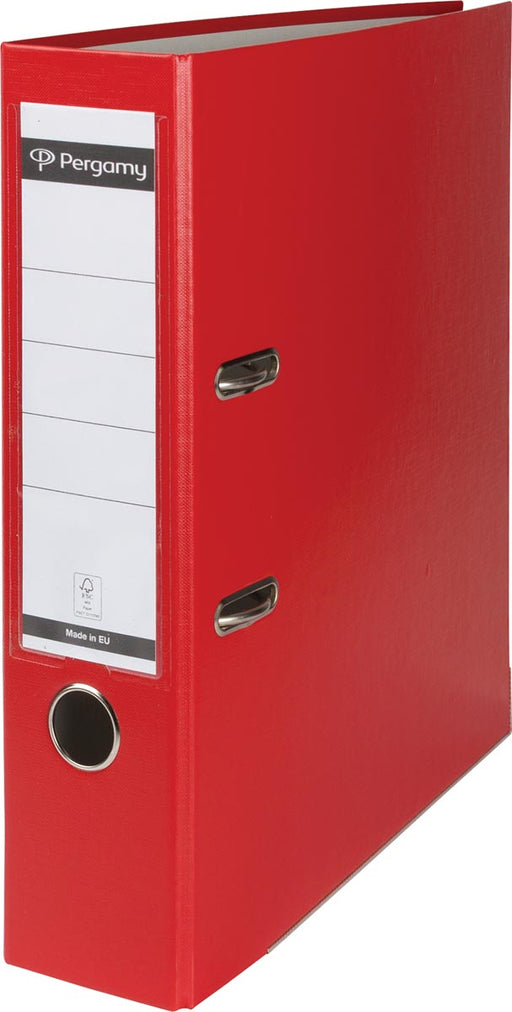 Pergamy ordner, voor ft A4, uit PP en papier, met beschermrand, rug van 8 cm, rood 20 stuks, OfficeTown