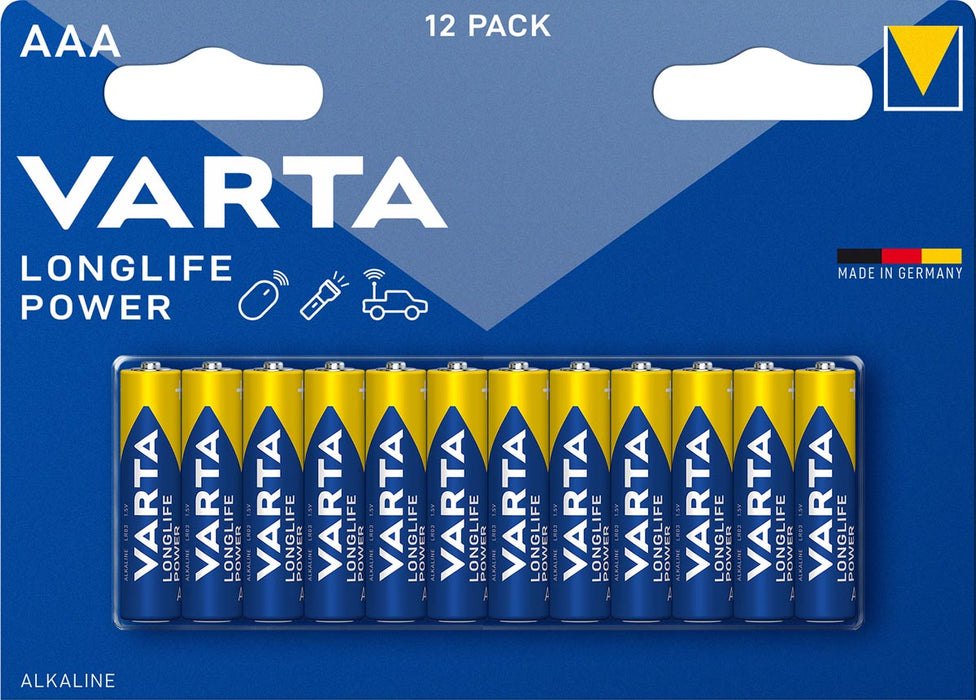 Varta Longlife Power AAA-batterijen, verpakking van 12 stuks
