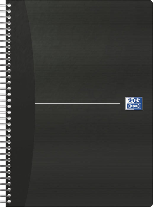 Oxford Office Essentials spiraalschrift, 180 bladzijden, ft A4, geruit 5 mm, zwart