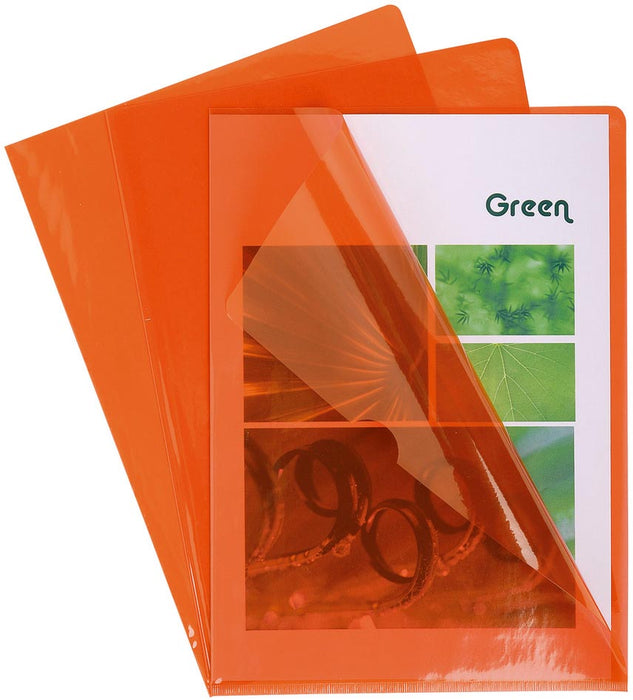 Exacompta L-map voor ft A4, uit gladde PVC, pak van 100 stuks, oranje Exacompta