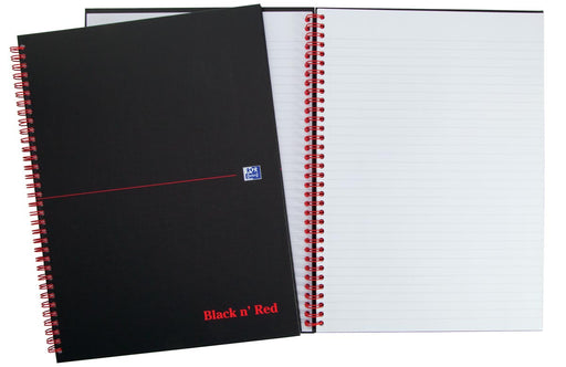 Oxford BLACK N' RED spiraalblok karton, 140 bladzijden ft A5, gelijnd 5 stuks, OfficeTown