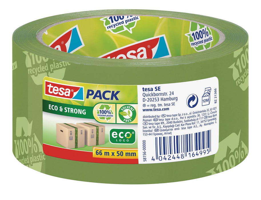 Verpakkingstape Tesapack eco & strong - PVC-vrij, groen