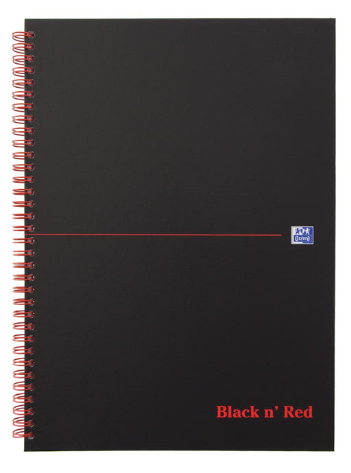 Oxford BLACK N' RED spiraalblok karton, 140 bladzijden ft A4, geruit 5 mm 5 stuks, OfficeTown