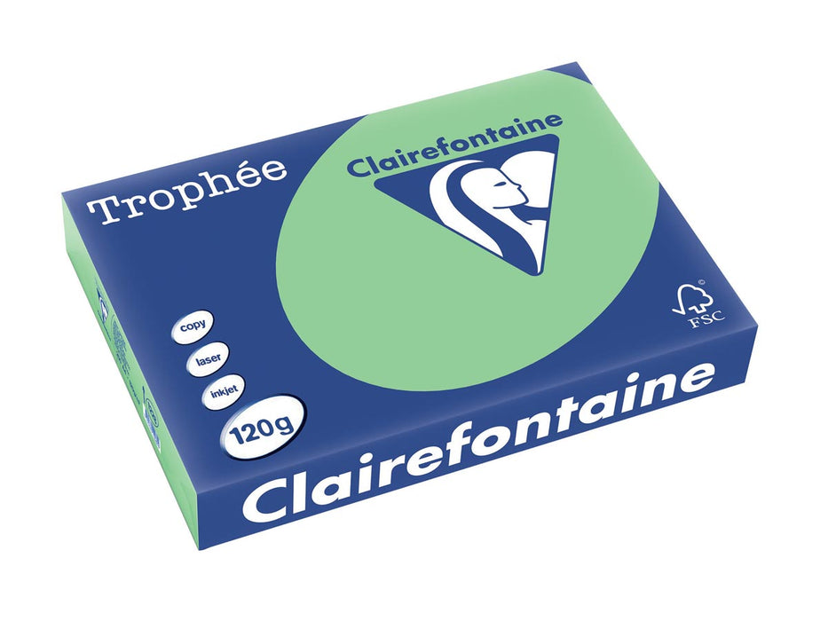 Clairefontaine Trophée Pastel, A4, 120 g, 250 vel, natuurgroen papier