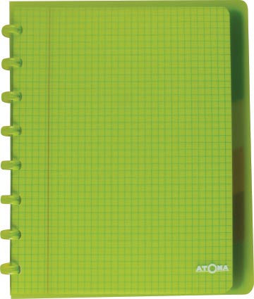 Atoma Trendy schrift A5+, 120 pagina's, geruit 5 mm, met 6 tabbladen, in diverse kleuren
