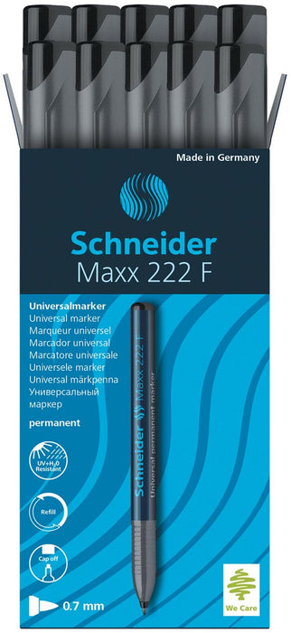 Schneider permanent marker Maxx 222 zwart 10 stuks, OfficeTown