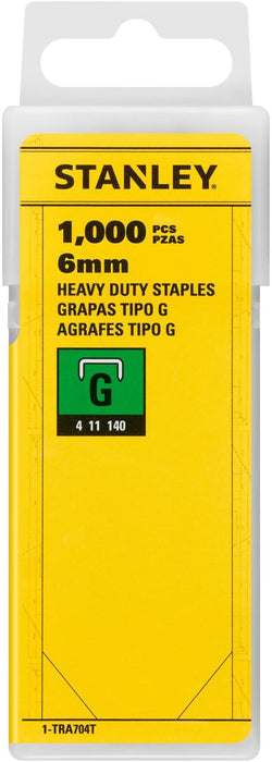 Stanley nietjes type G, 6 mm, doos van 1.000 nietjes Stanley