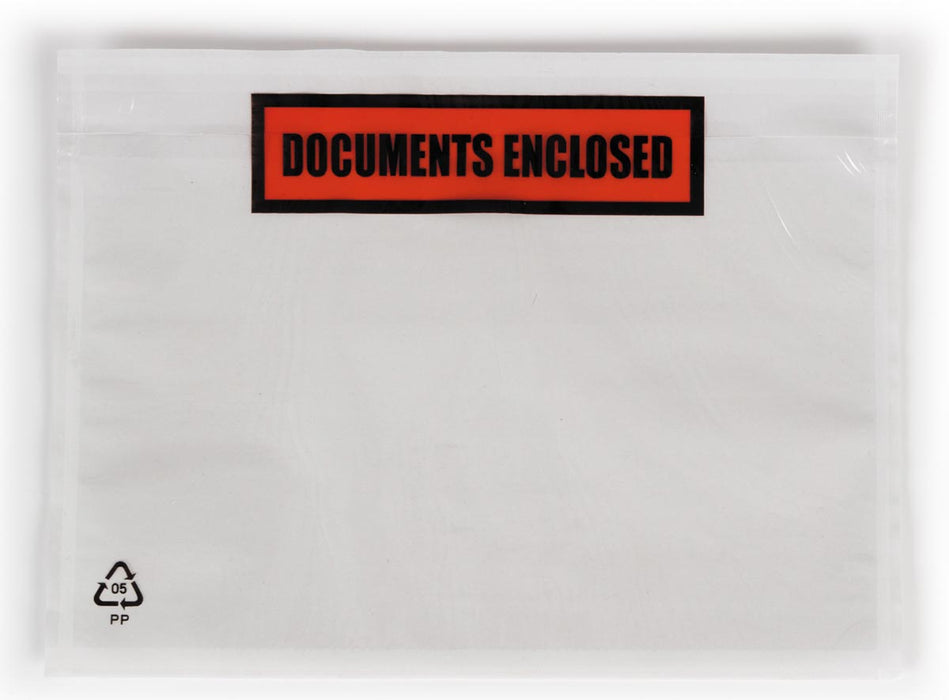 Paklijstenvelop Dokulops A6, ft 165 x 115 mm, doos van 1000 stuks, tekst: documenten bijgesloten