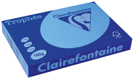 Clairefontaine Trophée Intens, gekleurd papier, A3, 160 g, 250 vel, koningsblauw 4 stuks, OfficeTown