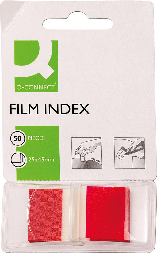 Q-CONNECT index, ft 25 x 45 mm, 50 tabs, rood 12 stuks, OfficeTown