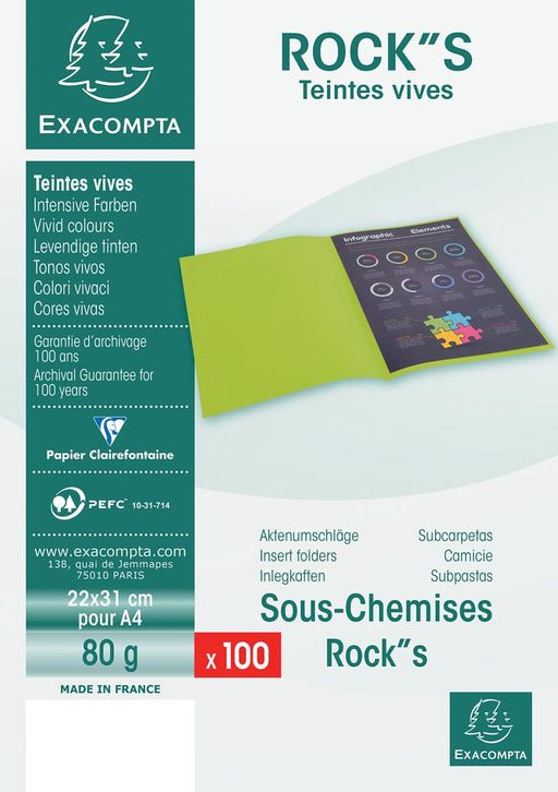 Exacompta map Rock's 80, ft 22 x 31 cm, pak van 100, roze Exacompta