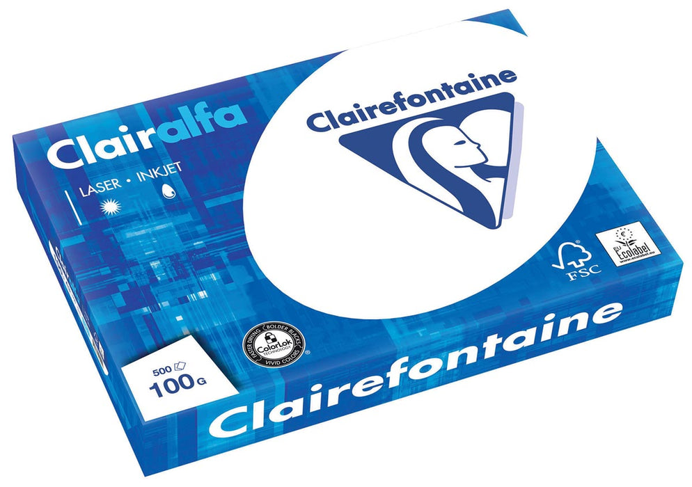 Clairefontaine Clairalfa presentatiepapier A3, 100 g, pak van 500 vel 4 stuks