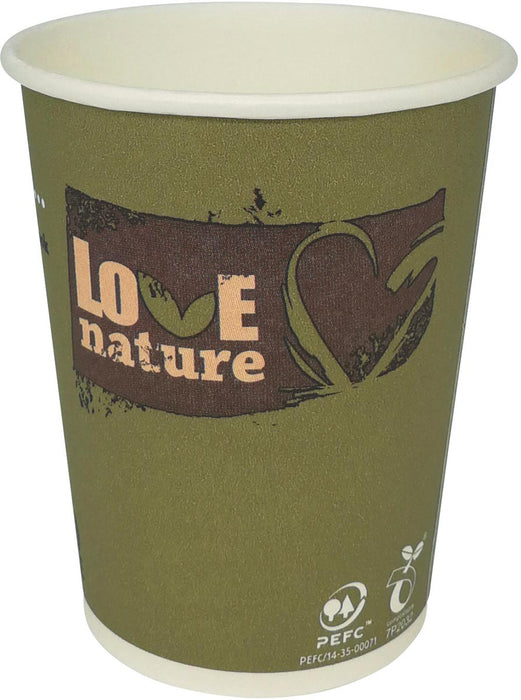 Drinkbeker uit karton Love Nature, 200 ml, pak van 50 stuks 20 stuks, OfficeTown