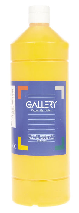 Galerij plakkaatverf, fles van 1 l, okergeel