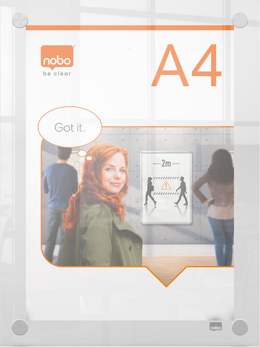 Nobo Premium Plus acryl informatiebord, wandgemonteerd, formaat A4