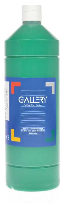 Gallery Plakkaatverf, Flacon van 1 L, Donkergroene Verf met 98 % Natuurlijke Grondstoffen