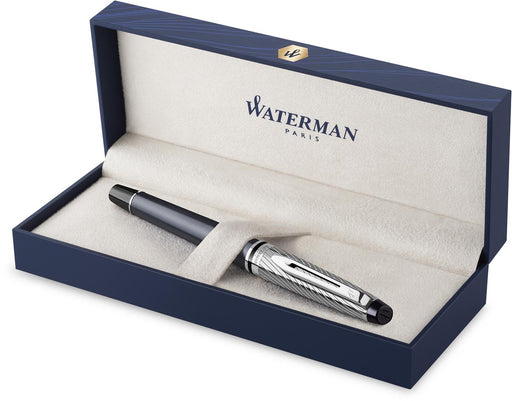 Waterman vulpen Expert Deluxe, medium, metallic grijs CT, in giftbox 25 stuks, OfficeTown