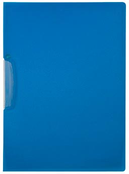 Klemmap swingclip A4 Transparant blauw met capaciteit voor 25 vel