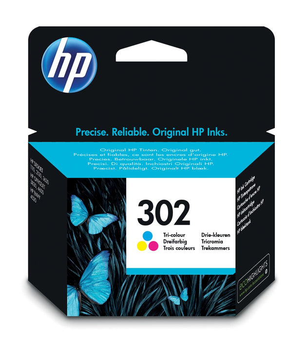 HP inktcartridge 302, 165 pagina's, OEM F6U65AE, 3 kleuren