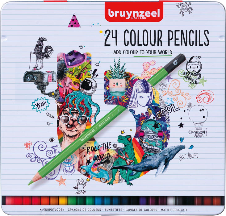 Bruynzeel kleurpotloden met metalen doos van 24 stuks