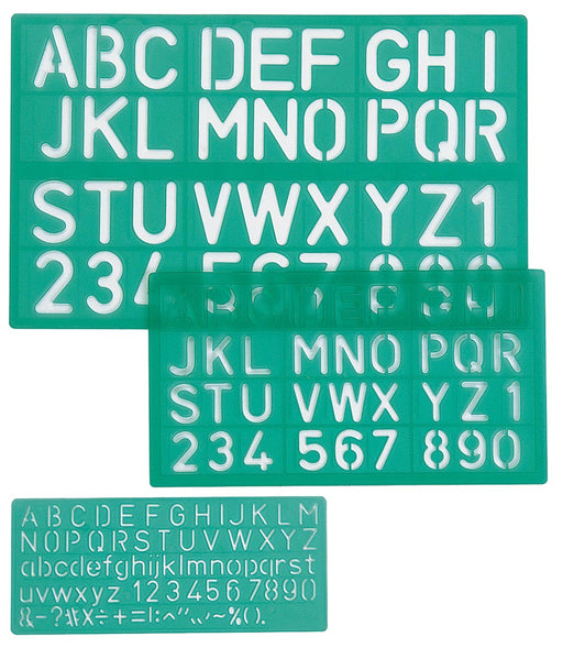 Linex lettersjabloon set met 3 stuks, in een ophangetui 24 stuks, OfficeTown
