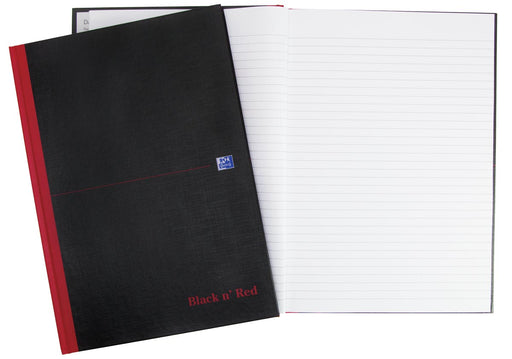Oxford BLACK N' RED gebonden boek, 192 bladzijden, ft A4, gelijnd 5 stuks, OfficeTown