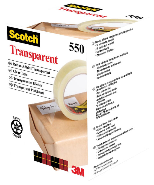Scotch transparante tape 550 ft 19 mm x 66 m 8 stuks, OfficeTown