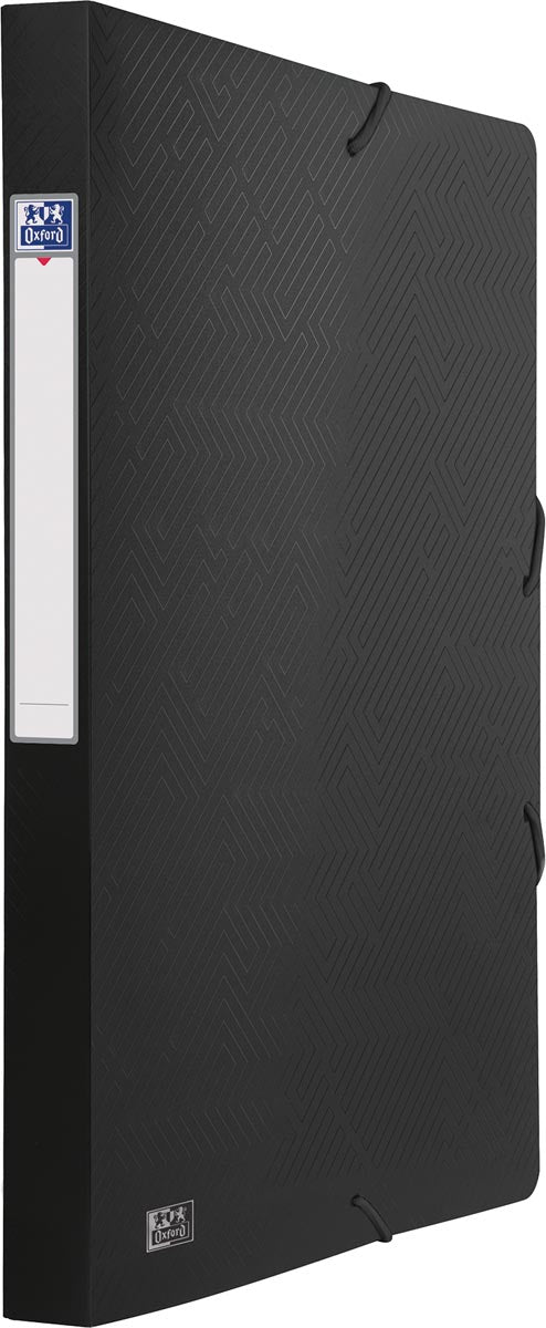 Oxford Urban elastobox uit PP, formaat 24 x 32 cm, rug van 2,5 cm, zwart 10 stuks, OfficeTown