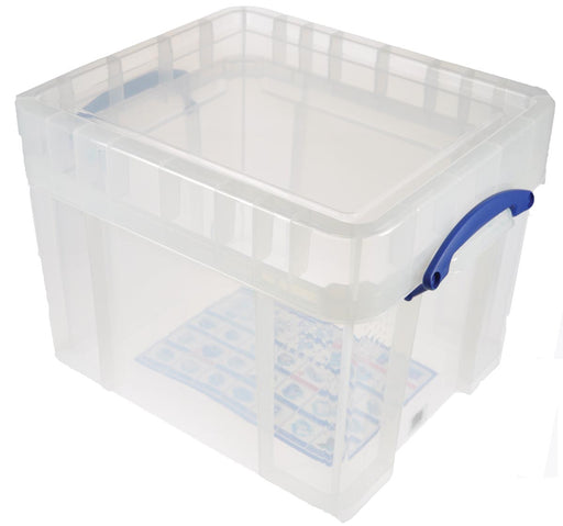 Really Useful Box opbergdoos 35 liter XL, transparant, voor het opbergen van medium LP's 6 stuks, OfficeTown