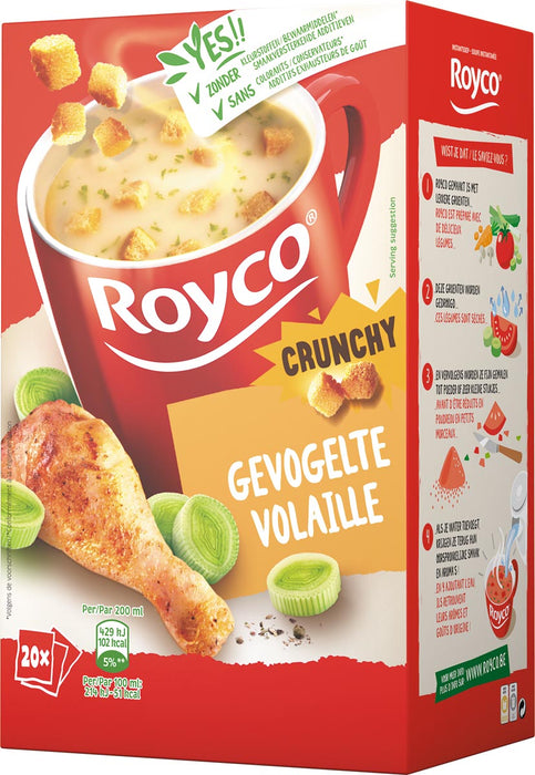 Royco Minute Soup gevogelte met croutons, pak van 20 zakjes