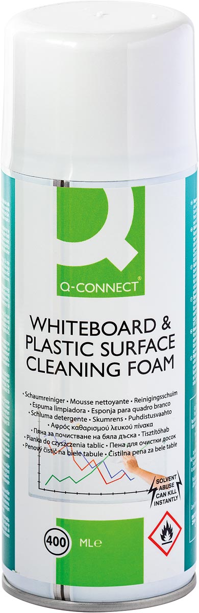 Q-CONNECT schuimreiniger, voor whiteboards, 400 ml 12 stuks, OfficeTown