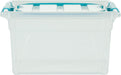 Whitefurze Carry Box opbergdoos 7 liter, transparant met blauwe handvaten 7 stuks, OfficeTown
