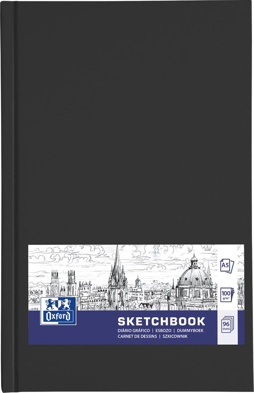 Oxford "Sketchbook" dummyboek, 96 vel, 100 g/m², ft A5, zwart 5 stuks, OfficeTown