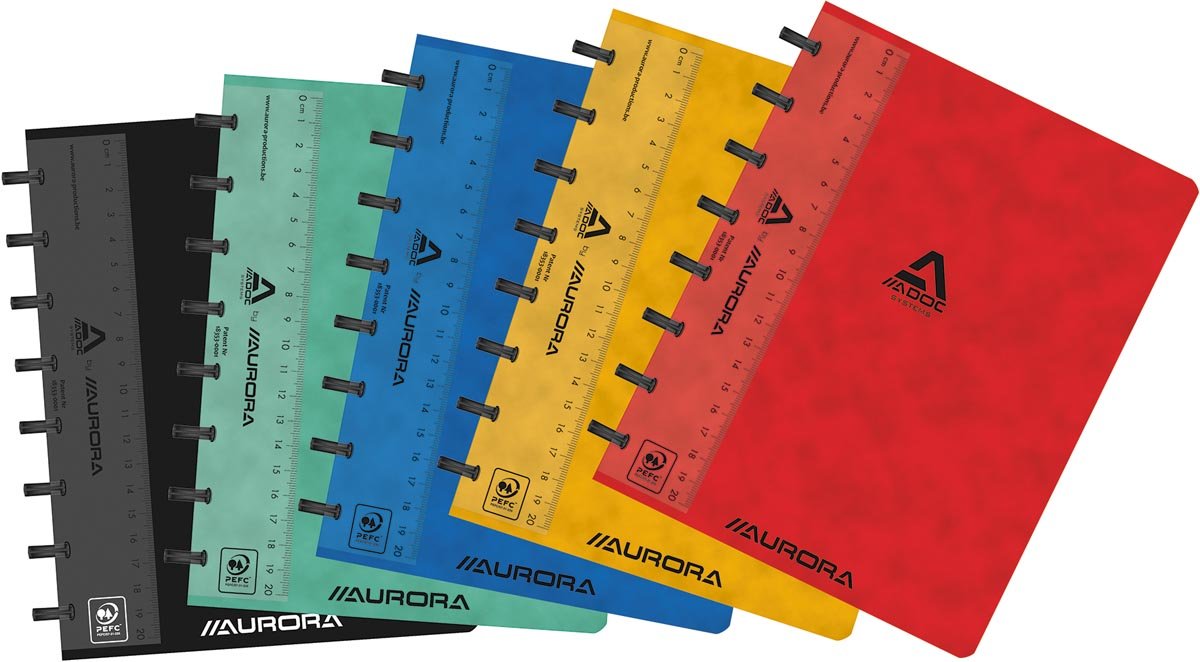 Adoc Classic notitieboek, A5 - formaat, 144 pagina's, commercieel geruit, diverse kleuren - OfficeTown